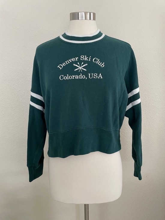Abercrombie & Fitch Sweaters - Abercrombie & Fitch Forest Green Sweatshirt with White Trim